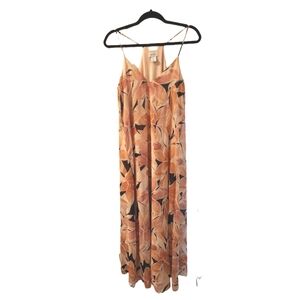 Nicole Miller Dusty Pink Floral Chiffon Maxi Dress - New - Large